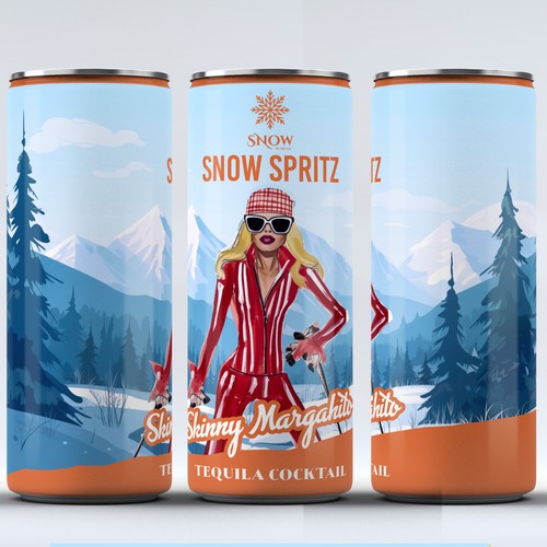 Snow Tequila Cocktail CANS Design by Windmill Designer™