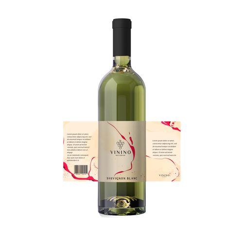 Modern label design for a house wine in a wine bar called VININO Design by halesen