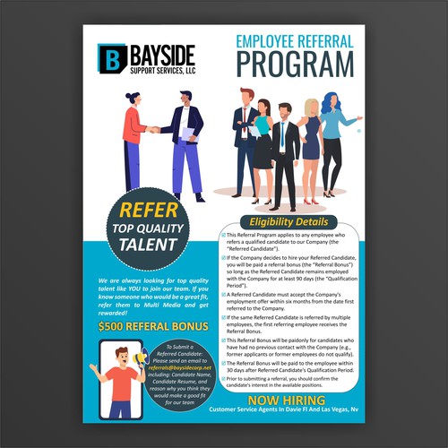 Designs Need A Flier To Announce Awesome Employee Referral Program Target Demo Young Tech 3942
