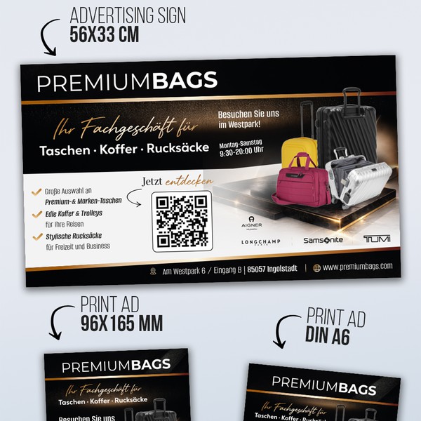 Design by artefacti titled "Luxury retail print ad & poster suite"