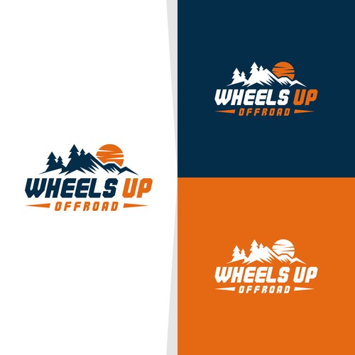 "Rugged Minimalism: Wheels Up Offroad Logo Contest" winning Logo & hosted website