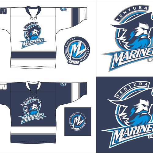 Design the crest for a youth ice hockey club (ventura mariners), Clothing  or apparel contest