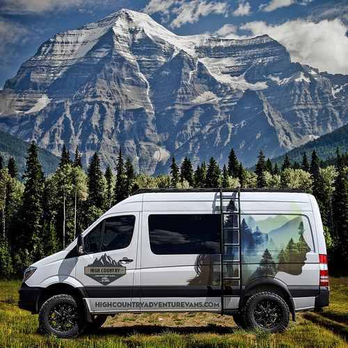 Nature inspired Sprinter Van Wrap design for High Country Adventure Vans Design by ⭐Voicu™