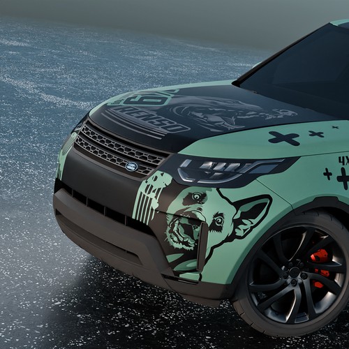 Full Car Wrap Design LandRover Discovery in honor of our late dog Design by adelea