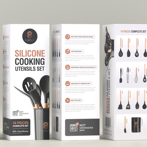 We need the best packaging for our Silicone Cooking Utensils Set Design by DG[Graphix]