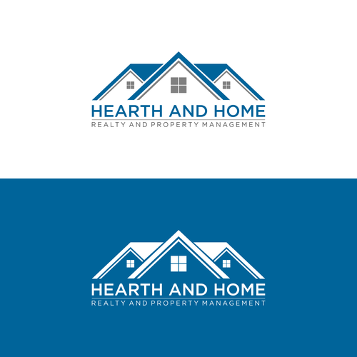 Create a modern and memorable logo take, on "Hearth and Home" Realty