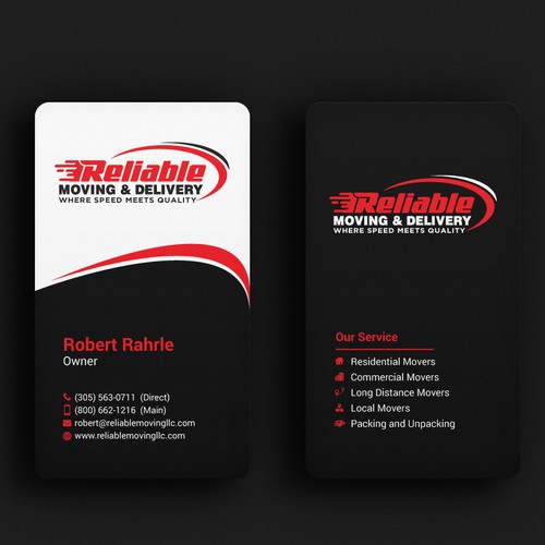 Business Card Design for Moving Company Diseño de GrapLink