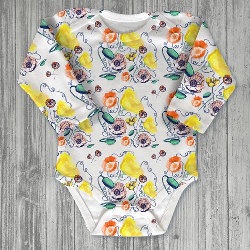 Illustrations to print onto a baby clothing- onesie, nursing cover, headbands, leggings..etc Design by Kate Oliver