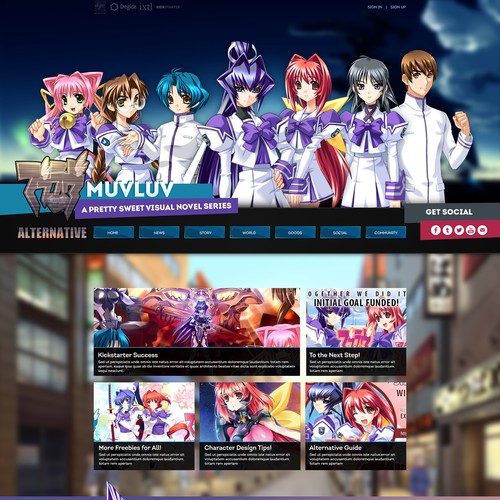 Create a Homepage Design for Japanese Visual Novel Muv-Luv! Design by Infinityデザイナー