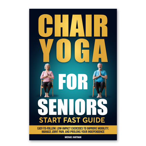 Attention grabbing book cover for "chair yoga for seniors" Design réalisé par Knorpics