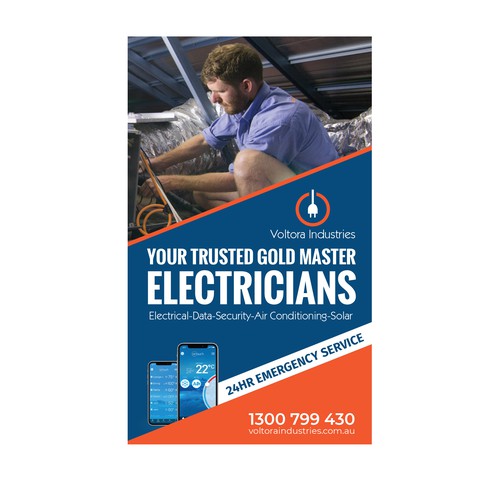 Voltora Industries Back Wall Banner Design by Sketch Media™