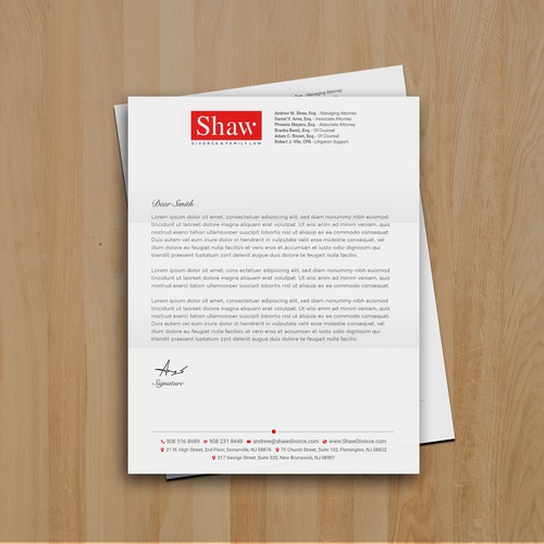 Letterhead for Divorce & Family Law Firm; Modern, Minimalist, Conservative Design Design by muaz™