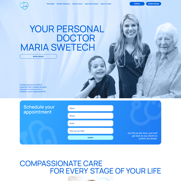 Main page design for a family doctor