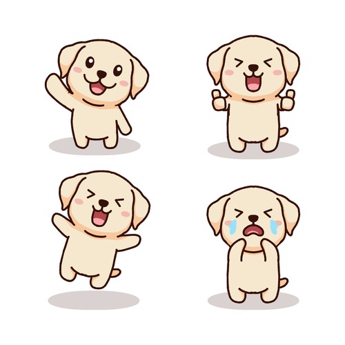 Collaboration team needs a fun mascot design of a Labrador dog Design by hartawan®