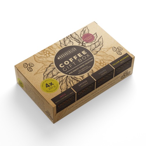 Packaging design for a premium coffee gift box Design by MKaufhold