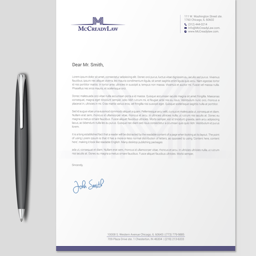 Letterhead for law firm - three office locations | Stationery contest