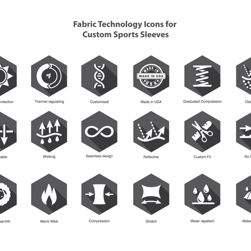 Create Fabric Technology Icons for Custom Sports Sleeves Design by Evelyne Krall