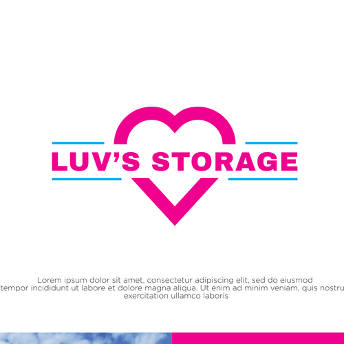 Luv’s Storage - modern logo with bright color Design by Bad Flow