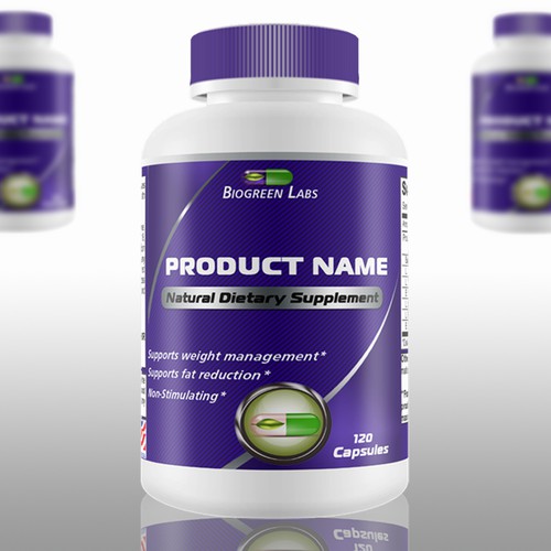 Modern health supplement label design Design by LSDdesign