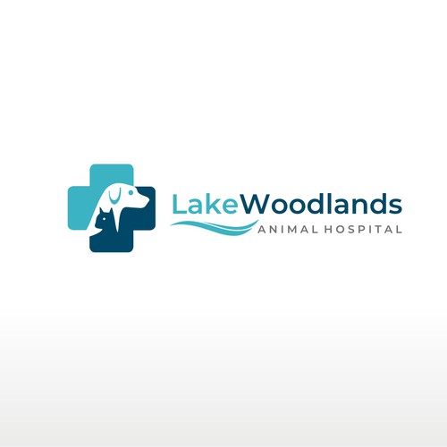 Veterinary logo design for a small animal hospital located next to a lake! Design by Leona