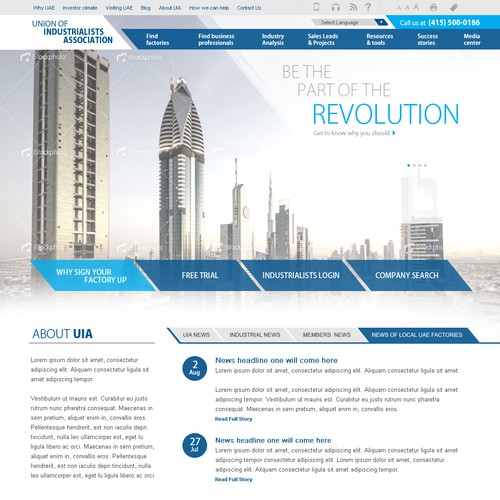 $3000 GUARANTEED !! ****** Just a "homepage" design for the Industrialists Association デザイン by The Dreamer Designs
