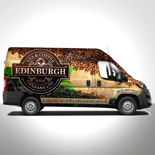 Design a show stopping Van Wrap for Edinburgh Tea and Coffee Co. Design by Konstantin Graphics