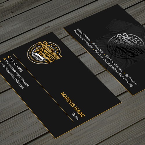 Business Card for a Custom Clothing/Product Business Design by Taaiebah