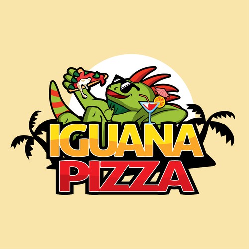 Create a playful logo for Caribbean "Iguana Pizza" restaurant Design by CAKPAN