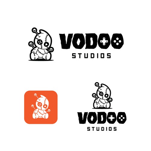 Game studio logo that can work for both website and as splash when a video game starts. Diseño de SangguhDesign