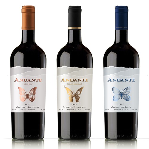 Wine label designer needed for Andante: award-winning, expertly curated wines from Chile Design by :DiegoGuirao