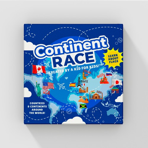 Continent Race - Kids Game -  Learn about the World! Design por Kate Design ❤️