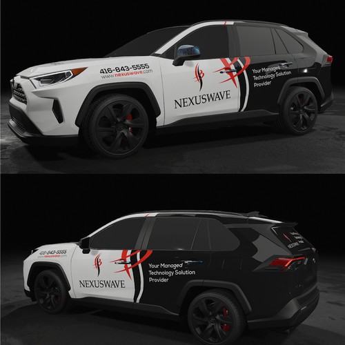 futuristic technology vehicle wrap for IT solutions company. Design by icon89GraPhicDeSign