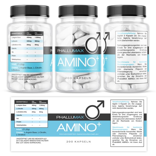 Label for a amino-acid supplement Design by Manthanshah