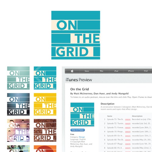 Create cover artwork for On the Grid, a podcast about design Design by Design Kazoo