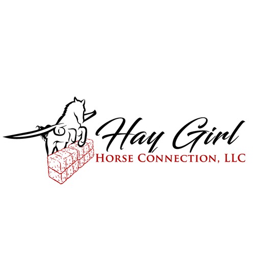 High flying horse showing athleticism - Go GET THEM ATTITUDE to sell Hay on website Design by JNCri8ve