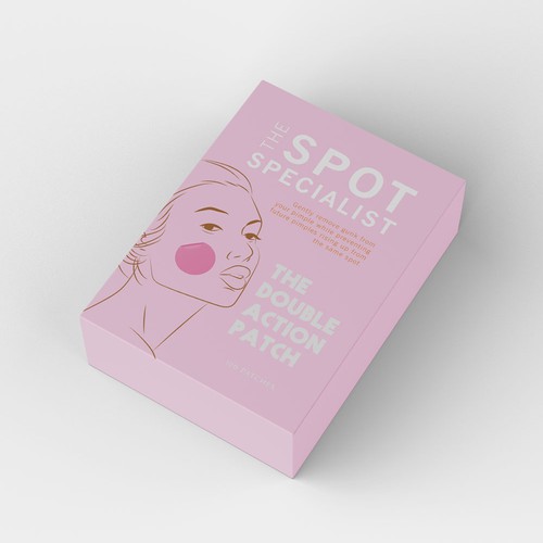 Pimple Patch PACKAGING to appeal to FEMALE BEAUTY user Design by AnaHola