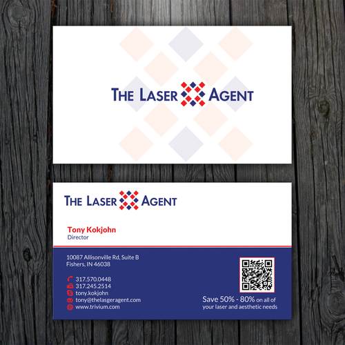 Create a modern, memorable business card for The Laser Agent! Design by ™SF_Design™