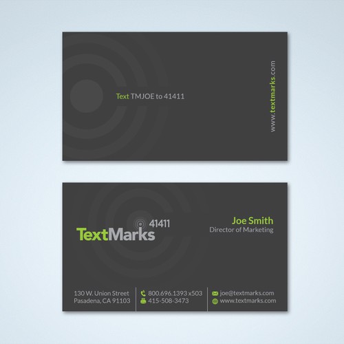 Create new business cards for text message provider Design by Tcmenk