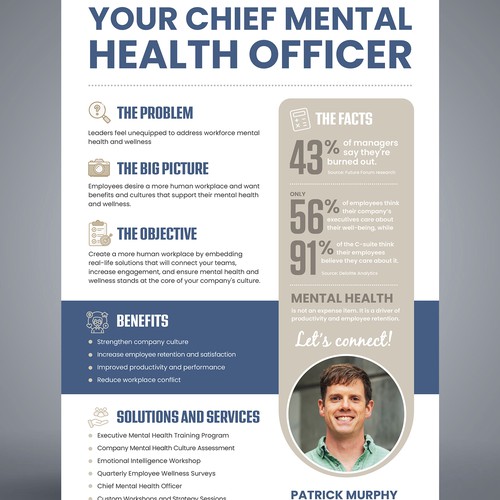 Corporate One Pager for Mental Health Offering Design by Artist@Joy