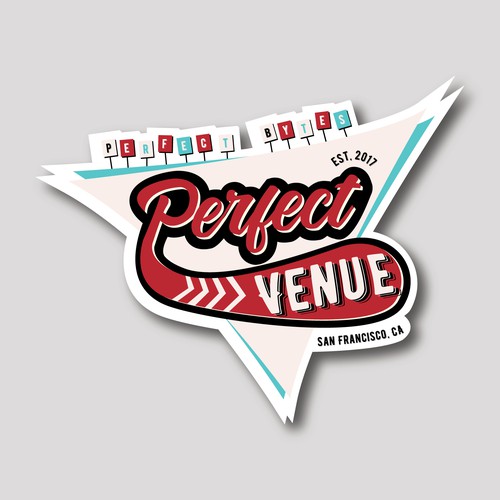 Old diner themed sticker design for restaurant & event tech startup Réalisé par launetlu