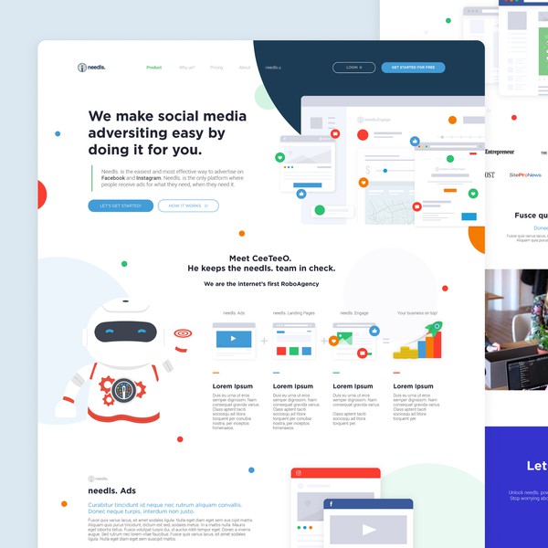 Needls Landing Page Redesign SaaS