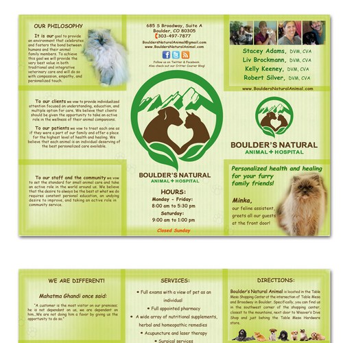 Help us re-brand Boulder's Natural Animal Hospital with a NEW BROCHURE!! Design by merack