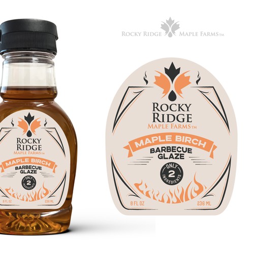 Vintage Label for Birch and Maple Syrup Barbecue Glaze Design by NANOSstylz