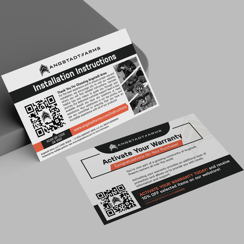 Warranty activation flyer for gun company (postcard) Design by Bennah