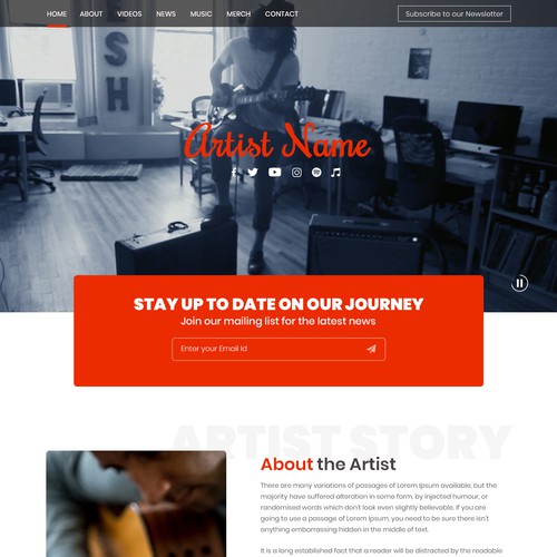 Design a website for artists of a London-based record label. Design by Sarbani