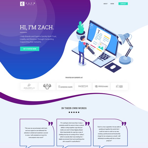 Design by JVM⚡ titled "Design for a Freelance Copywriter"