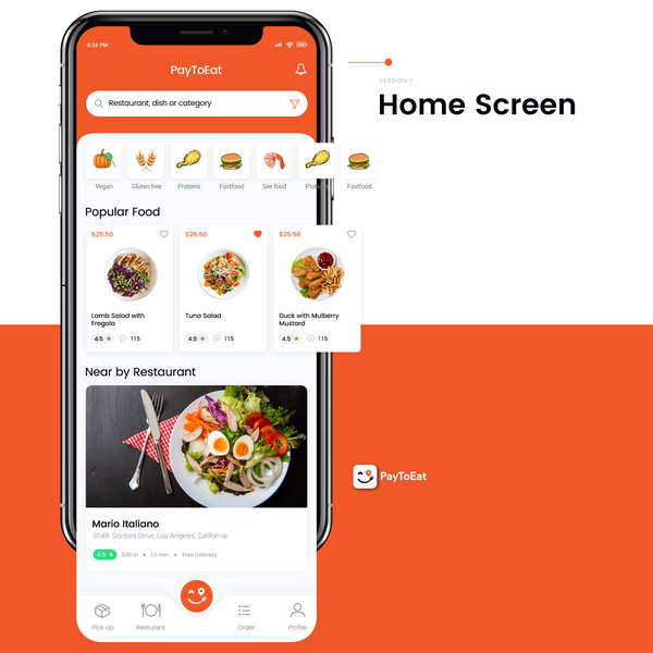 iPhone app for pre-order food and drinks