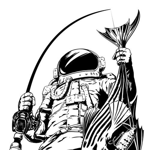 Fishing Astronaut - Swimbait Shirt Design by odibagas