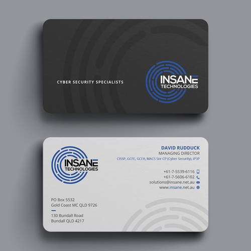 Business card for cyber security company Design by Hasanssin