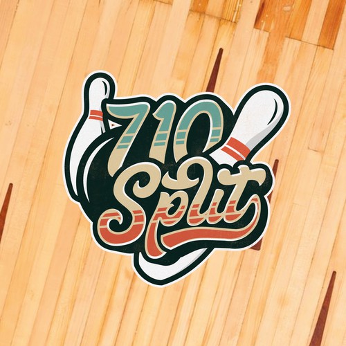 Retro bowling alley logo Design by Kinetec
